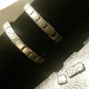 Vintage stainless charm bracelet